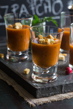 Gazpacho in glass