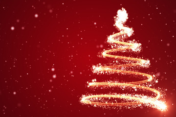 Christmas tree background - merry Christmas 3d illustration