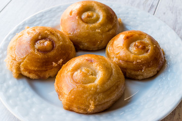 Turkish Dessert Sekerpare with Sherbet or Serbet
