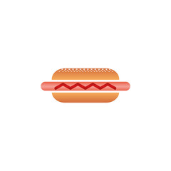 Hotdog. Vector isolated on white background flat illustration