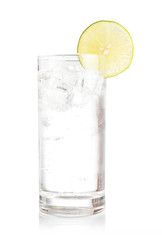 Fototapeta na wymiar iced drink with mint and lemon soda isolated