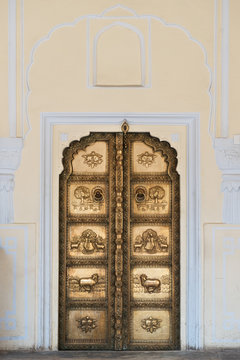 Door at the City Palace in Jaipur, India