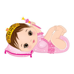 Vector Cute Baby Girl Dresses as Princess © TheCreativeMill