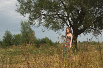 Redhead Woman Nature Portrait.