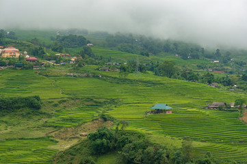 Panoramic view of countryside Vietnam