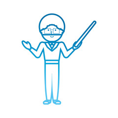 flat line  colored teacher man over white background  vector illustration