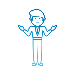 flat line  colored teacher man over white background  vector illustration