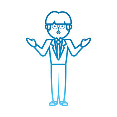 flat line  colored teacher man over white background  vector illustration