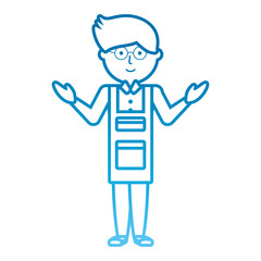 flat line  colored teacher man over white background  vector illustration