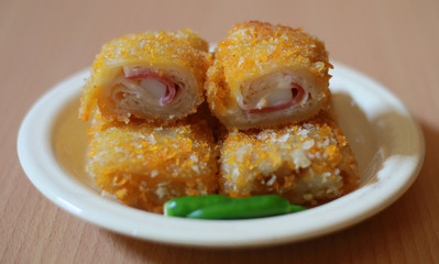 Smoked beef rissoles and chili.