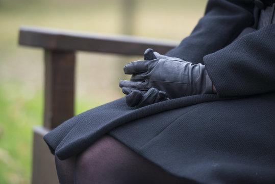 Woman in mourning at a funeral