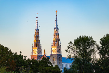 Top of Notre Dame Basilica Cathedral in Ottawa, Ontario, Canada