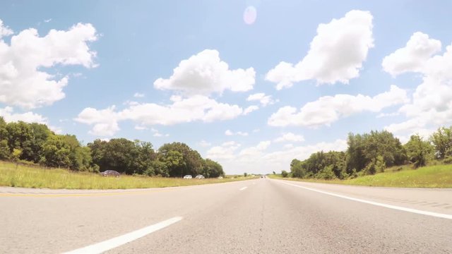 POV point of view - Driving East on Interstate Highway 40 on cross-country road trip