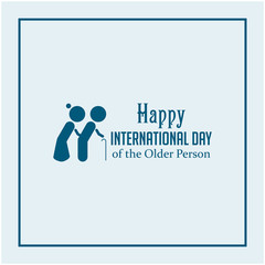 Happy International Day of the Older Person Logo Vector Template Design