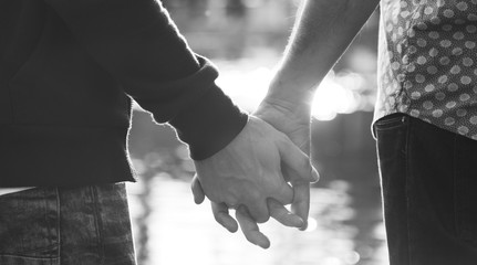 Gay Couple Love Outdoors Concept