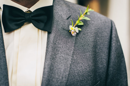 Daisy Flowers in his Buttonhole