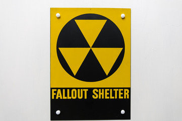 Warning sign at a nuclear fallout shelter