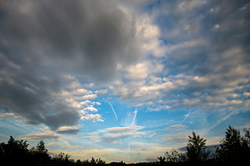Overcast weather with cumulus clouds