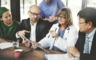 Group of medical people having a meeting