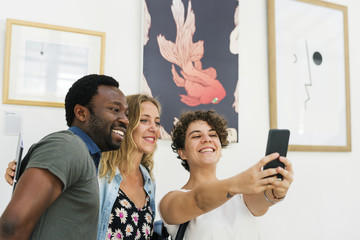 People in an art exhibition