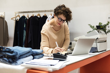 Woman working on projects