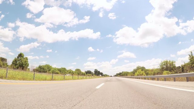 POV point of view - Driving East on Interstate Highway 40 on cross-country road trip