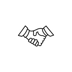 Business handshake / contract agreement line art icon