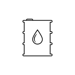 Barrel of oil icon. Cask with water drop sign. Fuel symbol icon
