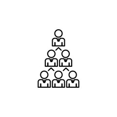 People icons: workplace and business concepts. Promotions and organizational hierarchy icon