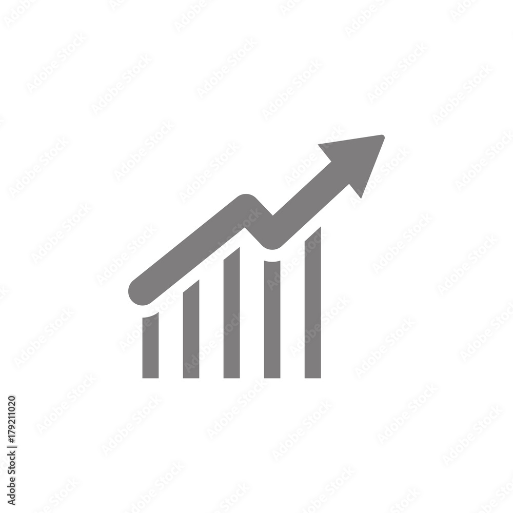 Poster graph icon in trendy flat style isolated on grey background. chart bar symbol for your web site desi