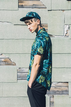 Super stylish teenage guy, outdoors