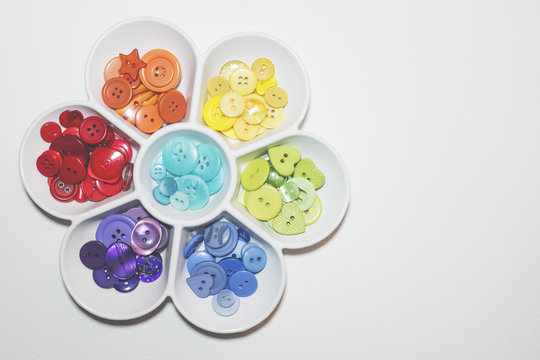 rainbow button collection