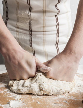 Making bread.