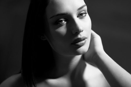 Portrait of a beautiful young brunette.