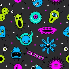 Acrylic prints Monsters Seamless pattern monsters