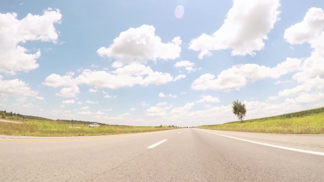 POV point of view - Driving East on Interstate Highway 40 on cross-country road trip