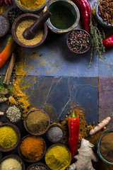Frame, colorful spices 