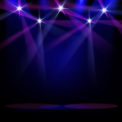The concert on stage background with flood lights 
