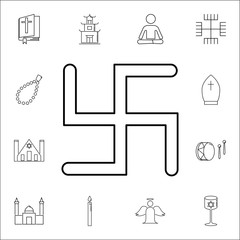 Fototapeta premium Swastika icon. Set of religion icons. Web Icons Premium quality graphic design. Signs, outline symbols collection, simple icons for websites, web design, mobile app