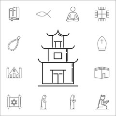 Buddhist Temple, Monaster icon. Set of religion icons. Web Icons Premium quality graphic design. Signs, outline symbols collection, simple icons for websites, web design, mobile app