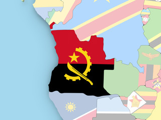 Map of Chad with flag on globe