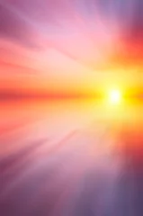 Crédence en verre imprimé Corail Coucher de soleil rose sur la mer.