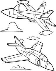 Cute Military Aircraft Vector Illustration Art