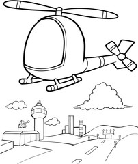 Cute Helicopter Vector Illustration Art