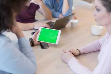 Startup Business Team At A Meeting at modern office building