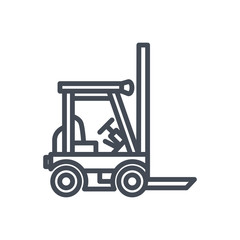 Delivery line icon forklift truck delivery