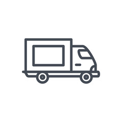 Delivery line icon car courier truck shipping