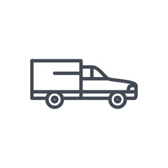 Delivery line icon car courier truck shipping