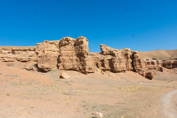 Fototapeta na wymiar Charyn grand canyon in Kazakhstan