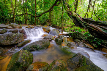 waterfall in rainforest of Thailand